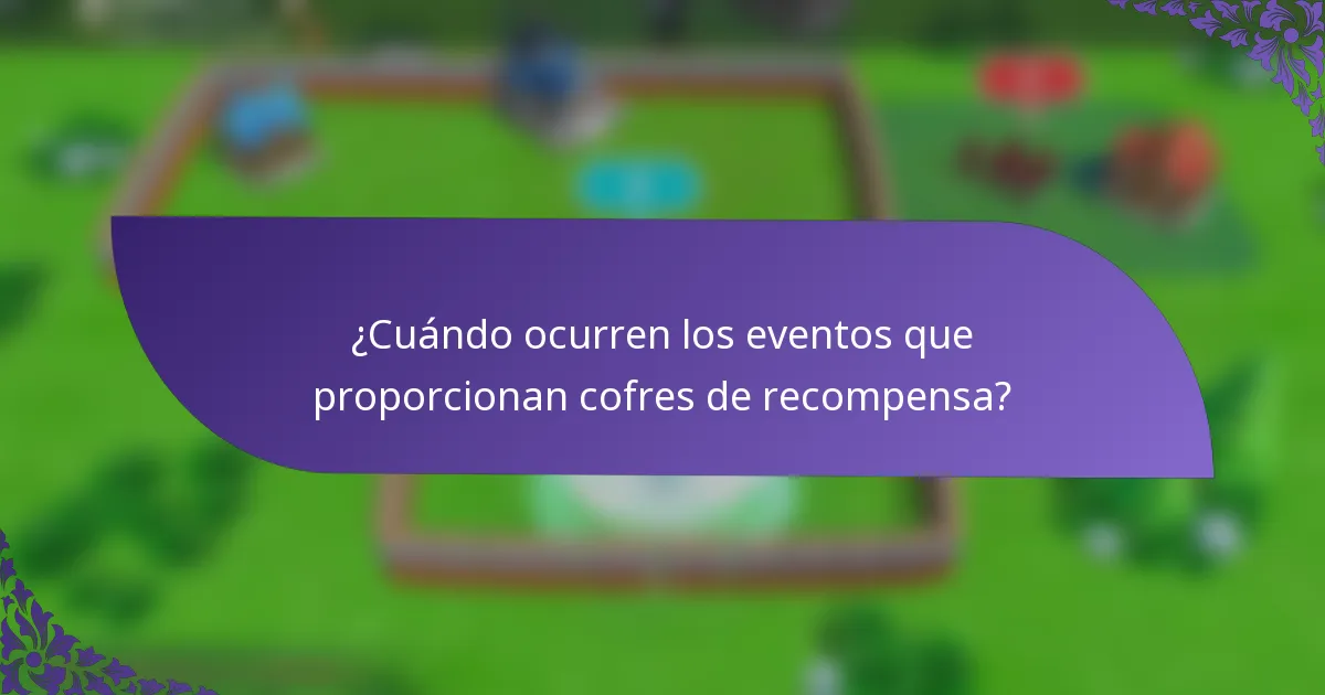 ¿Cuándo ocurren los eventos que proporcionan cofres de recompensa?